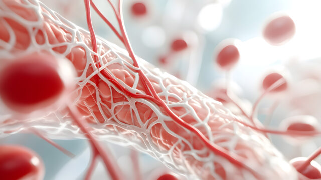 Arterial stiffness hypertension treatment progression, 3d illustration with soft pastel hue